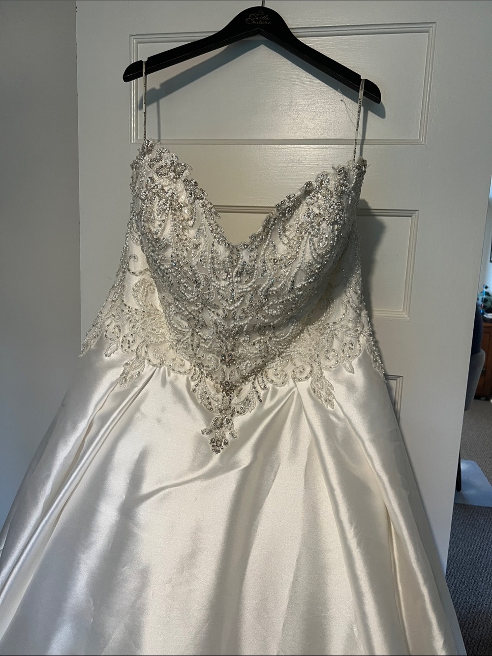 Ivory Beaded Wedding Dress with Embellished Bodice